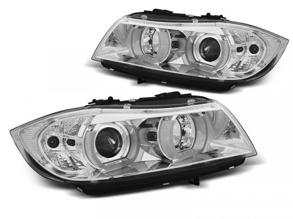 Headlights U-led Light 3d Chrome Fits Bmw E90/e91 03.05-08.08