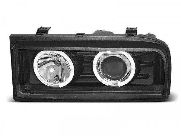 Headlights Angel Eyes Black Fits Vw Corrado 88-95