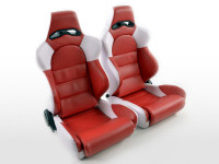 FK sports seats car half-shell seats Set Edition 1 artificial leather red white FK sports seats car half-shell seats Set Edition 1 artificial leather red white