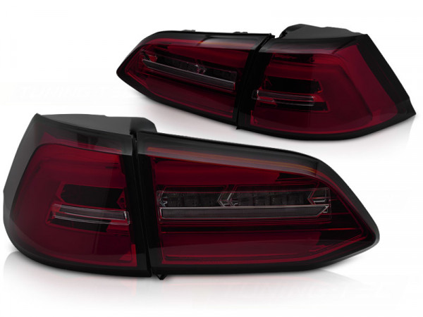 Led Tail Lights Red Smoke Seq Fits Vw Golf 7 13-17 Sw