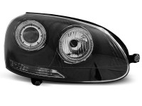 Headlights Angel Eyes Black Fits Vw Golf 5 10.03-09 Headlights Angel Eyes Black Fits Vw Golf 5 10.03-09