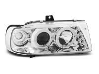 Headlights Angel Eyes Chrome Fits Seat Ibiza / Cordoba/ Polo Variant, Sedan 10.93-08.99 Headlights Angel Eyes Chrome Fits Seat Ibiza / Cordoba/ Polo Variant, Sedan 10.93-08.99