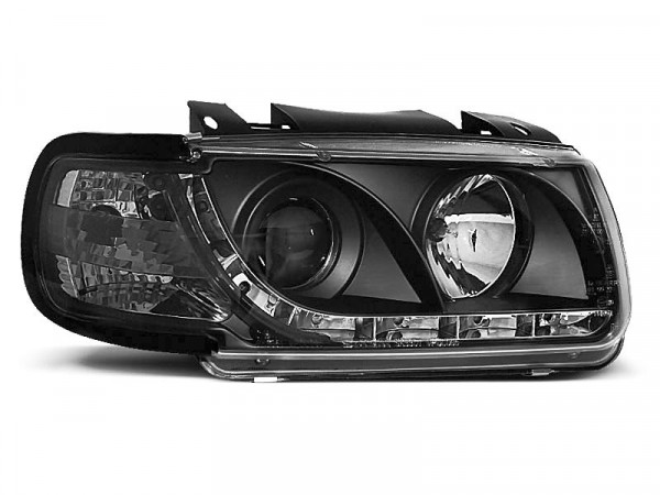 Headlights Daylight Black Fits Vw Polo 6n 10.94-09.99 Hatchback