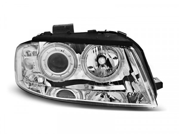 Headlights Angel Eyes Chrome Fits Audi A3 8p 05.03-03.08