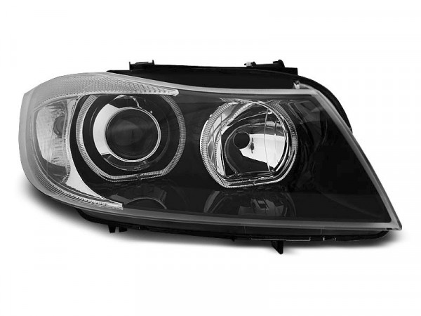 Headlights Angel Eyes Led Black Fits Bmw E90/e91 03.05-11