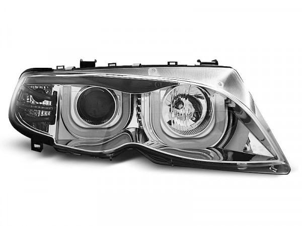 Headlights Angel Eyes 3d Chrome Fits Bmw E46 09.01-03.05 S/t