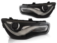 Headlights True Drl Black Fits Audi A1 04.10-12.14 Headlights True Drl Black Fits Audi A1 04.10-12.14