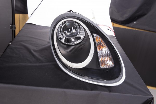 headlights Xenon Daylight LED DRL look Porsche Boxster Typ 987 year 04-09 black