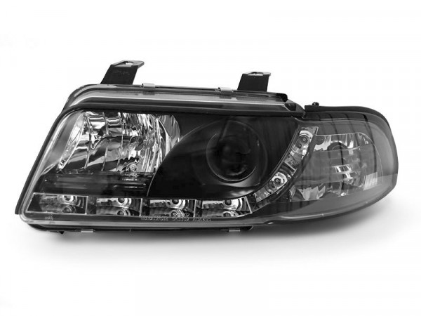 Headlights Daylight Black Fits Audi A4 01.99-09.00
