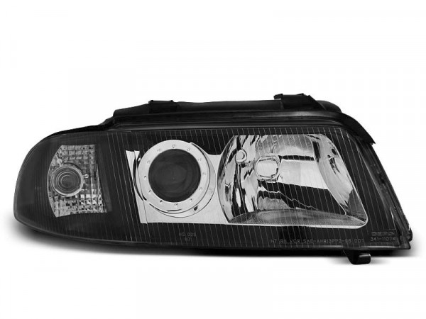 Headlights Black Fits Audi A4 01.99-11.00