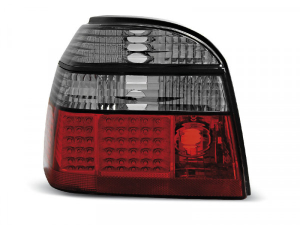 Led Tail Lights Red Smoke Fits Vw Golf 3 09.91-08.97