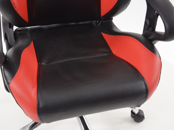 Phoenix office chair sports seat with armrest, leather black / red, 2nd Hand