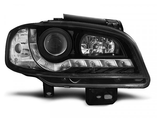 Headlights Daylight Black Fits Seat Ibiza/cordoba 09.99-03.02