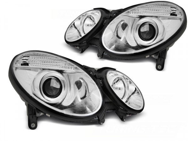Headlights Chrome Fits Mercedes W211 E-klasa 05.06-09
