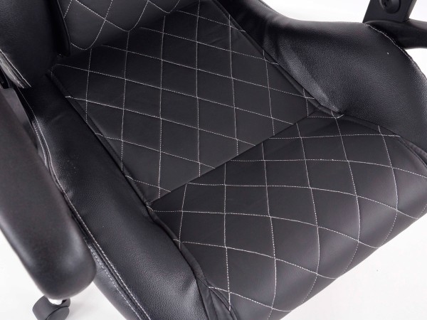 Office Chair Sport Seat with armrest fabric black/white