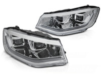 Headlights Tube Light Chrome Drl Seq Fits Vw Caddy 20- Headlights Tube Light Chrome Drl Seq Fits Vw Caddy 20-
