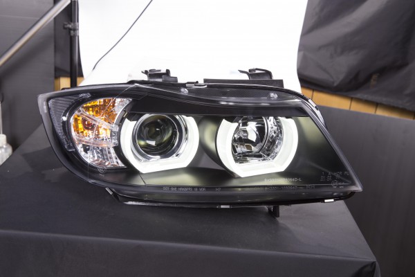 headlights Xenon Daylight LED DRL look BMW serie 3 E90/E91 saloon/station wagon year 05-08 black
