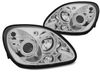 Headlights Angel Eyes Chrome Fits Mercedes R170 Slk 04.96-04 Headlights Angel Eyes Chrome Fits Mercedes R170 Slk 04.96-04