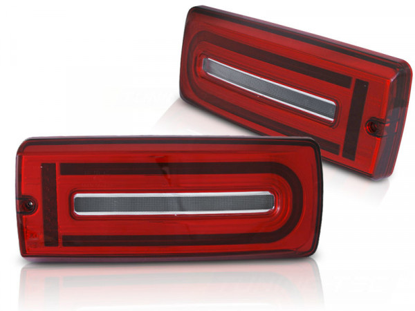 Led Bar Tail Lights Red White Fits Mercedes W463 G-class 90-18