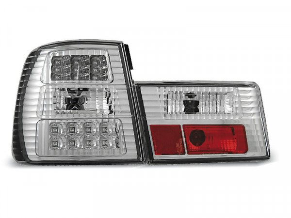 Led Tail Lights Chrome Fits Bmw E34 02.88-12.95 Sedan