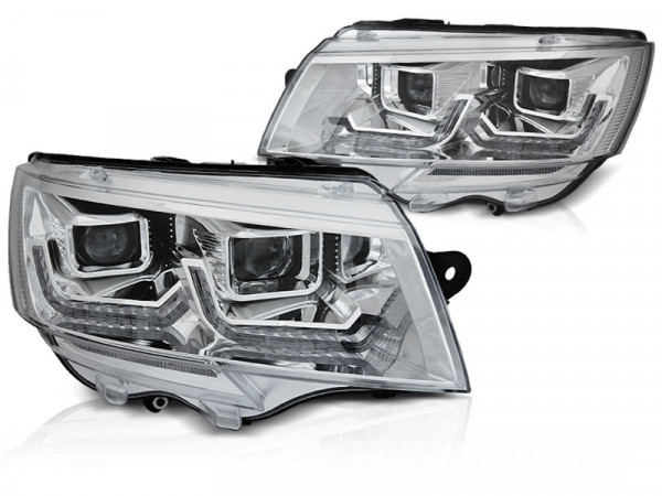 Headlights Tube Light Chrome Drl Seq Fits Vw T6.1 20-