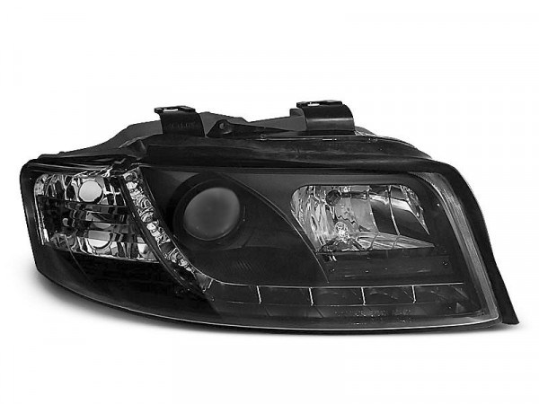 Headlights Daylight Black Fits Audi A4 10.00-10.04