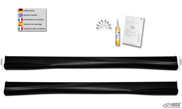 RDX Sideskirts for CITROEN C3 2009-2017 "Turbo-R"