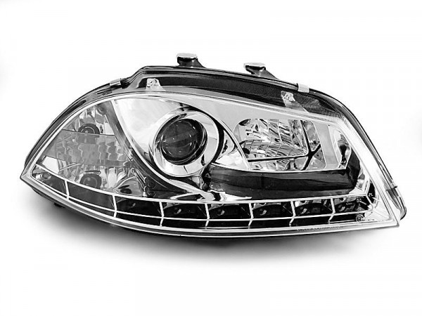 Headlights Daylight Chrome Fits Seat Ibiza 6l 04.02-08