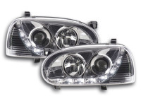 Daylight headlight VW Golf 3 type 1HXO 1EXO Yr. 91-97 chrome Daylight headlight VW Golf 3 type 1HXO 1EXO Yr. 91-97 chrome