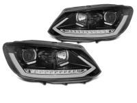 Headlights Tube Light Drl Black Seq Fits Vw Touran Ii 08.10-15 Headlights Tube Light Drl Black Seq Fits Vw Touran Ii 08.10-15