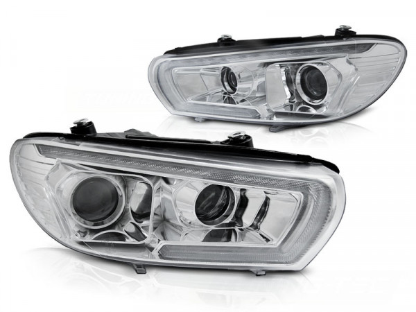 Headlights Tube Seq Led Chrome Fits Vw Scirocco 08-04.14