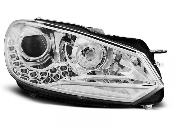 Headlights True Drl Chrome Fits Vw Golf 6 10.08-12