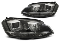 Headlights U-led Light Drl Black Seq Fits Vw Golf 7 11.12-17 Headlights U-led Light Drl Black Seq Fits Vw Golf 7 11.12-17