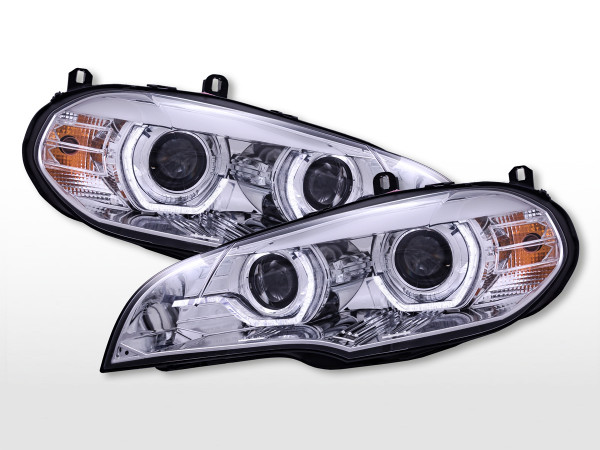 Halogen Scheinwerfer Set mit LED Standlicht BMW X5 E70 2008-2010 chrom
