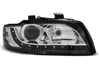 Headlights Daylight Black Fits Audi A4 10.00-10.04 Headlights Daylight Black Fits Audi A4 10.00-10.04