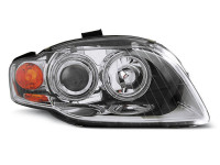 Headlights Angel Eyes Chrome Fits Audi A4 B7 11.04-03.08 Headlights Angel Eyes Chrome Fits Audi A4 B7 11.04-03.08