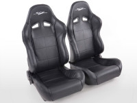 FK sport seats half-shell car seats set SCE-Sportive 1 black synthetic leather FK sport seats half-shell car seats set SCE-Sportive 1 black synthetic leather