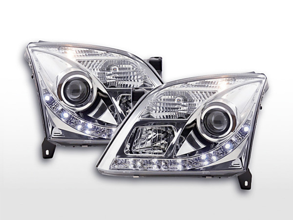 Daylight headlight Opel Vectra C Yr. 02-05 chrome RHD