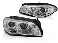 Xenon Headlights with Angel Eyes LED DRL Chrome Sequential fits BMW F10/F11 LCI 13-16 Xenon Headlights with Angel Eyes LED DRL Chrome Sequential fits BMW F10/F11 LCI 13-16