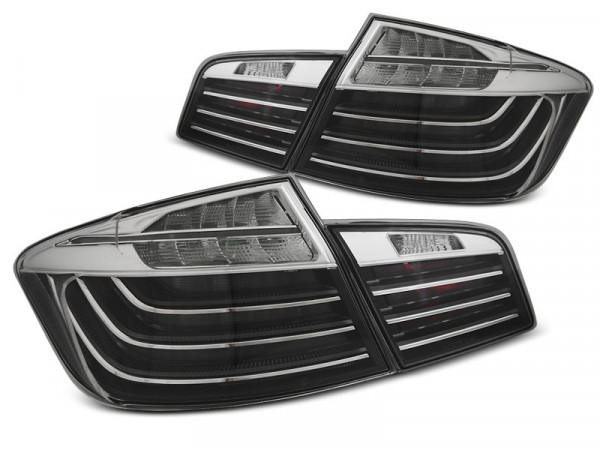 Led Bar Tail Lights Black Chrome Lci Look Fits Bmw F10 10-07.13
