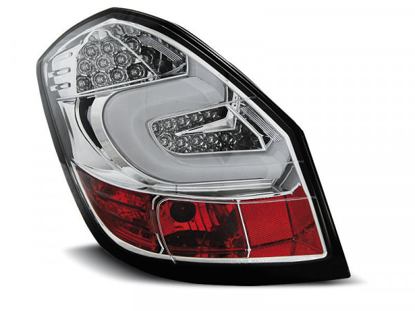 Led Bar Tail Lights Chrome Fits Skoda Fabia Ii 07-06.14