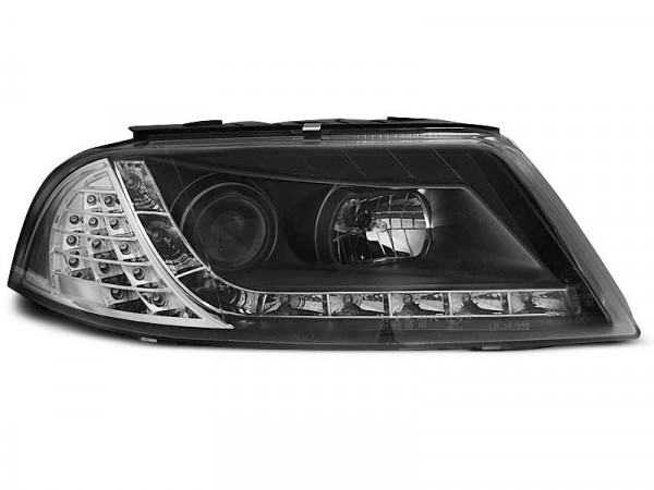 Headlights Daylight Black Fits Vw Passat 3bg B5 Fl 09.00-03.05