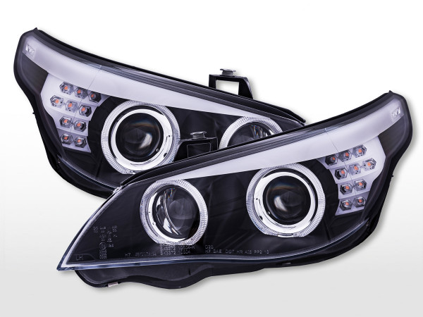 Xenon Angel Eyes Scheinwerfer mit beleuchteten LED Standlichtringen BMW 5er E60/E61 2008-2010 Schwa