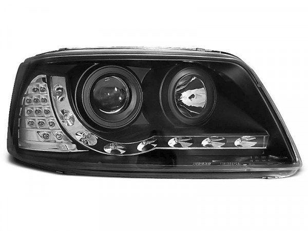 Headlights Daylight Black Fits Vw T5 04.03-08.09