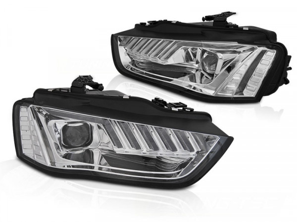 Headlights Led Chrome Seq Fits Audi A4 B8 12-15