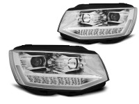 Headlights Tube Light Drl Chrome Fits Vw T6 15-19 Headlights Tube Light Drl Chrome Fits Vw T6 15-19