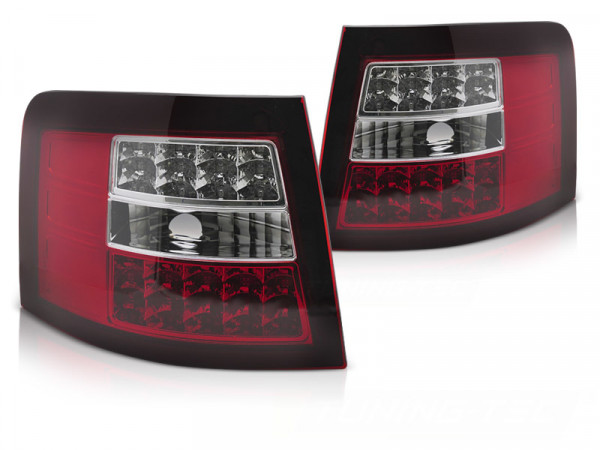 Led Tail Lights Red White Fits Audi A6 05.97-05.04 Avant