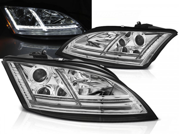 Xenon Headlights Led Drl Chrome Seq Fits Audi Tt 06-10 8j With Afs