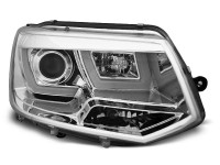 Headlights U-led Light Chrome Fits Vw T5 2010-2015 Headlights U-led Light Chrome Fits Vw T5 2010-2015