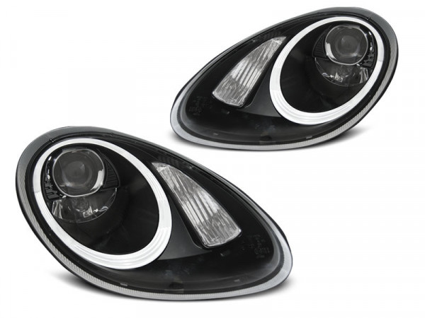 Xenon Headlights Black Fits Porsche Boxster / Cayman 987 05-08